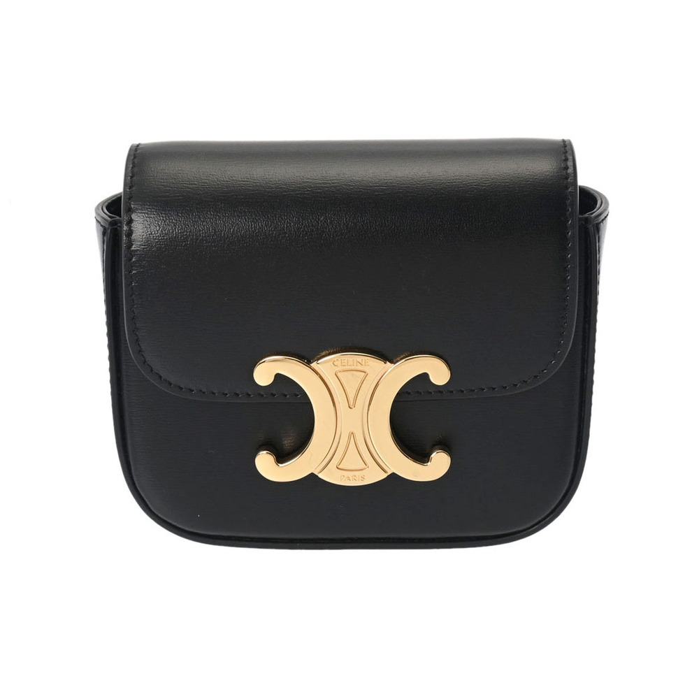 Celine Claude Black Shiny Calfskin Shoulder Bag